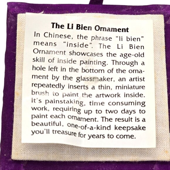 Hand-Painted Li Bien Ornament Winter Village Scene Glass Bauble With Gift Box - Picture 8 of 9